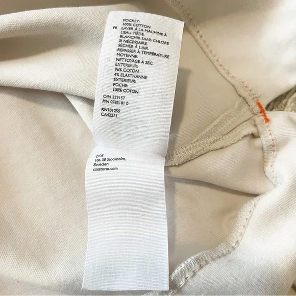 COS contrast stitch dress Light Beige with Orange Stitching Size Extra Small - Picture 13 of 16